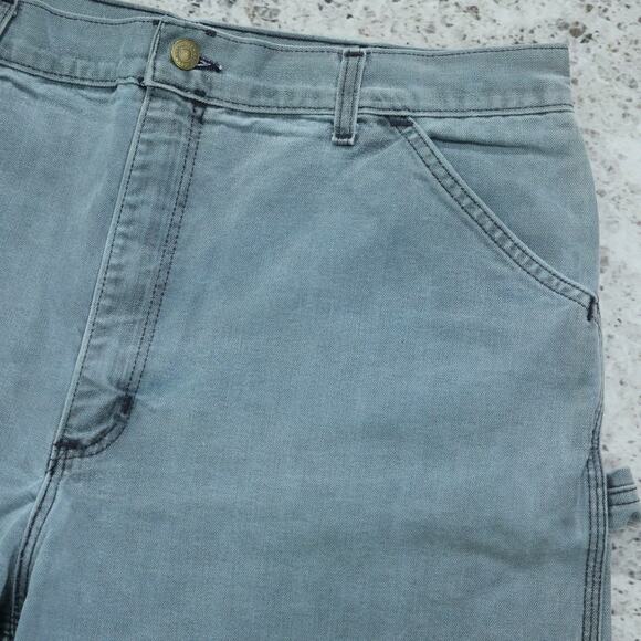 RARE 1993 Vintage Carhartt WU1943 Hunter Green Faded Carpenter Shorts Size 34 - Picture 10 of 13